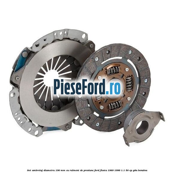 Set ambreiaj diametru 190 mm cu rulment de presiune Ford Fiesta 1989-1996 1.1 50 cp G6A benzina