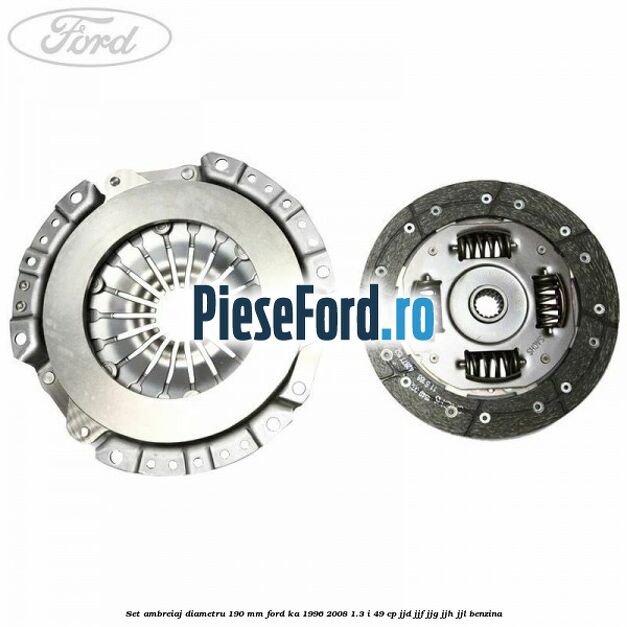 Set ambreiaj diametru 190 mm Ford Ka 1996-2008 1.3 i 49 cp JJD, JJF, JJG, JJH, JJL benzina