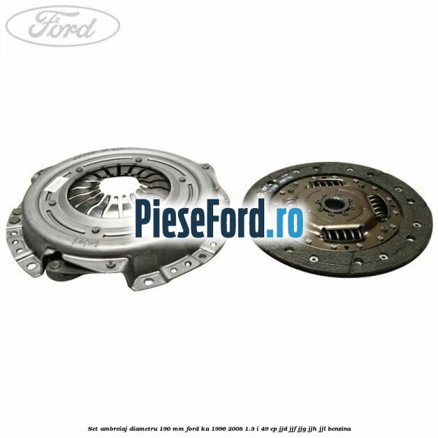 Set ambreiaj diametru 190 mm Ford Ka 1996-2008 1.3 i 49 cp JJD, JJF, JJG, JJH, JJL benzina