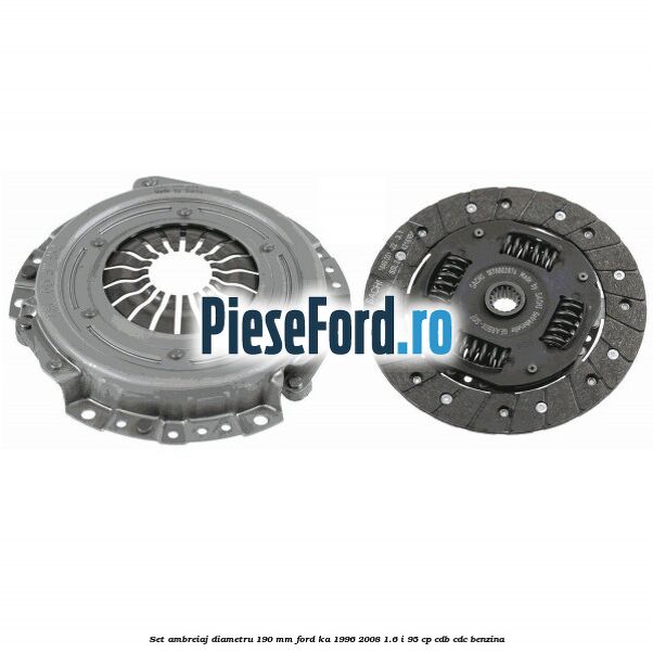 Set ambreiaj diametru 190 mm Ford Ka 1996-2008 1.6 i 95 cp CDB, CDC benzina