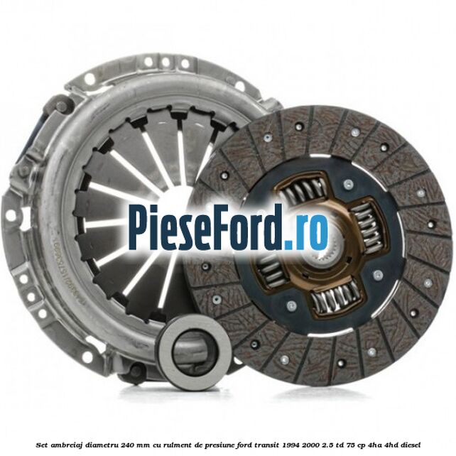 Set ambreiaj diametru 240 mm cu rulment de presiune Ford Transit 1994-2000 2.5 TD 75 cp