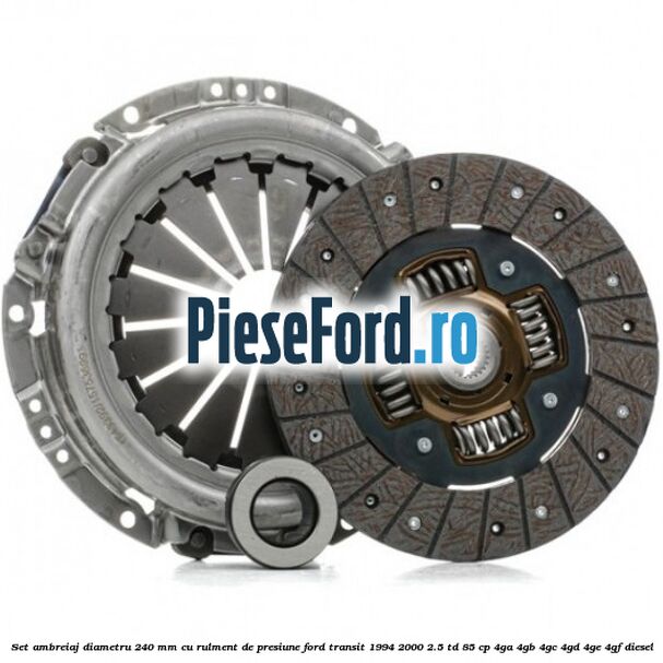 Set ambreiaj diametru 240 mm cu rulment de presiune Ford Transit 1994-2000 2.5 TD 85 cp