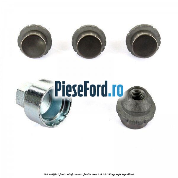 Set antifurt janta aliaj cromat Ford B-Max 1.5 TDCi 95 cp XVJA, XVJC diesel