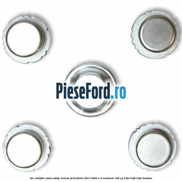 Set antifurt janta aliaj cromat Ford Fiesta 2017-2023 1.0 EcoBoost 125 cp B7JA, B7JB, B7JC benzina