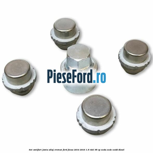 Set antifurt janta aliaj cromat Ford Focus 2014-2018 1.5 TDCi 95 cp XXDA, XXDC, XXDD diesel