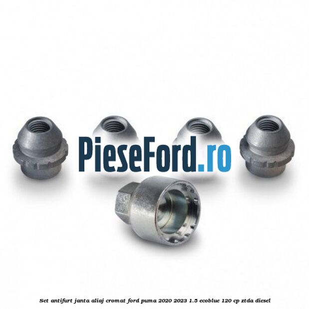 Set antifurt janta aliaj cromat Ford Puma 2020-2023 1.5 EcoBlue 120 cp ZTDA diesel