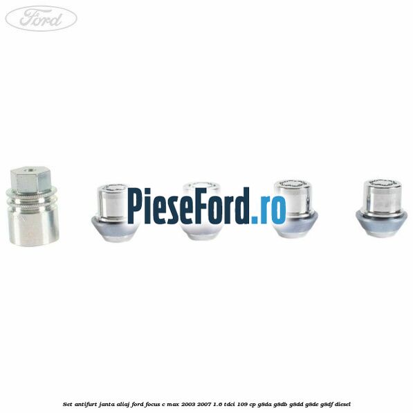 Set antifurt janta aliaj Ford Focus C-Max 2003-2007 1.6 TDCi 109 cp G8DA, G8DB, G8DD, G8DE, G8DF diesel