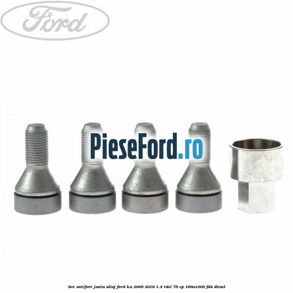 Set antifurt janta aliaj Ford Ka 2009-2016 1.3 TDCi 75 cp 169A1000, FD4 diesel