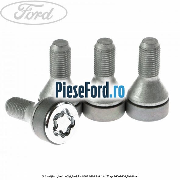 Set antifurt janta aliaj Ford Ka 2009-2016 1.3 TDCi 75 cp 169A1000, FD4 diesel