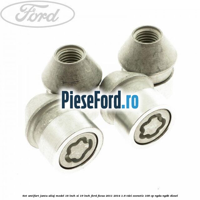 Set antifurt janta aliaj model 18 inch si 19 inch Ford Focus 2011-2014 1.6 TDCi ECOnetic 105 cp NGDA, NGDB diesel