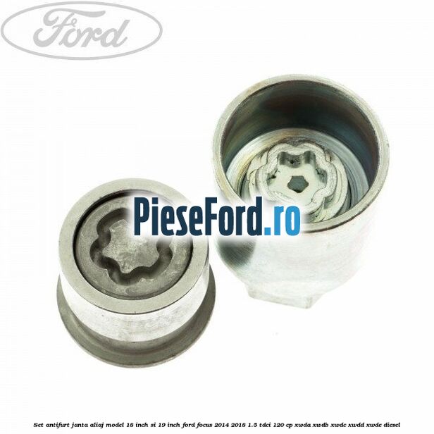 Set antifurt janta aliaj model 18 inch si 19 inch Ford Focus 2014-2018 1.5 TDCi 120 cp XWDA, XWDB, XWDC, XWDD, XWDE diesel