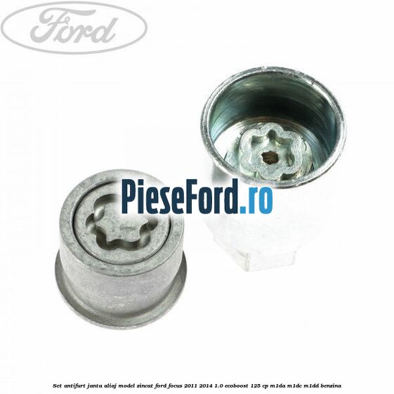 Set antifurt janta aliaj model zincat Ford Focus 2011-2014 1.0 EcoBoost 125 cp M1DA, M1DC, M1DD benzina
