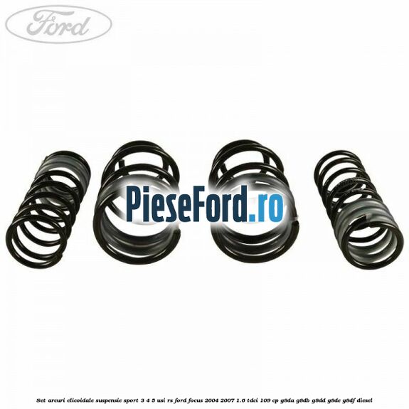 Set arcuri elicoidale suspensie sport, 3/4/5 usi RS Ford Focus 2004-2007 1.6 TDCi 109 cp G8DA, G8DB, G8DD, G8DE, G8DF diesel