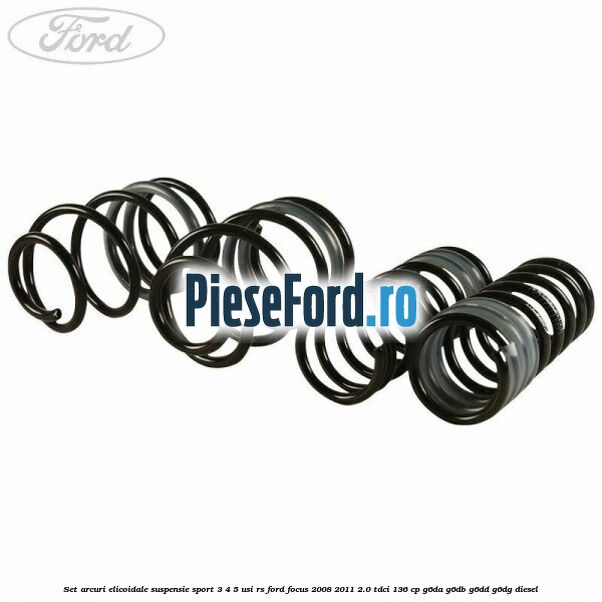 Set arcuri elicoidale suspensie sport, 3/4/5 usi RS Ford Focus 2008-2011 2.0 TDCi 136 cp G6DA, G6DB, G6DD, G6DG diesel