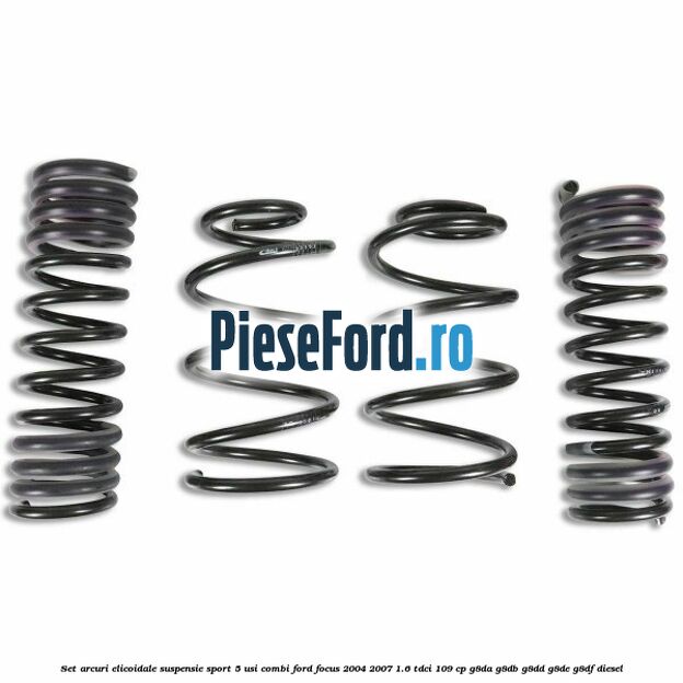Set arcuri elicoidale suspensie sport 5 usi combi Ford Focus 2004-2007 1.6 TDCi 109 cp G8DA, G8DB, G8DD, G8DE, G8DF diesel