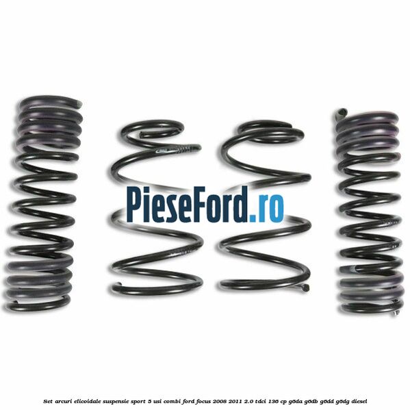 Set arcuri elicoidale suspensie sport 5 usi combi Ford Focus 2008-2011 2.0 TDCi 136 cp G6DA, G6DB, G6DD, G6DG diesel