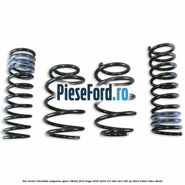 Set arcuri elicoidale suspensie sport EIBACH Ford Kuga 2016-2018 2.0 TDCi 4x4 180 cp T8MA, T8MB, T8MC diesel