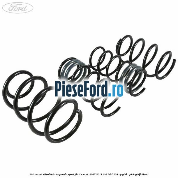 Set arcuri elicoidale suspensie sport Ford C-Max 2007-2011 2.0 TDCi 133 cp G6DC, G6DE, G6DF diesel