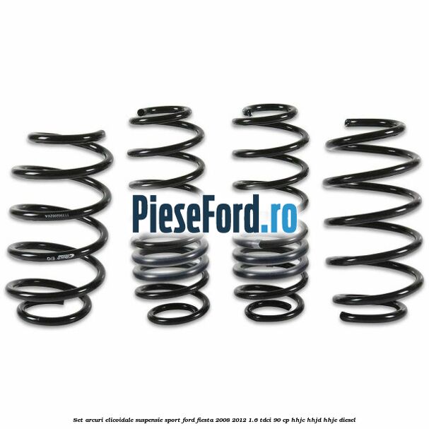 Set arcuri elicoidale suspensie sport Ford Fiesta 2008-2012 1.6 TDCi 90 cp HHJC, HHJD, HHJE diesel
