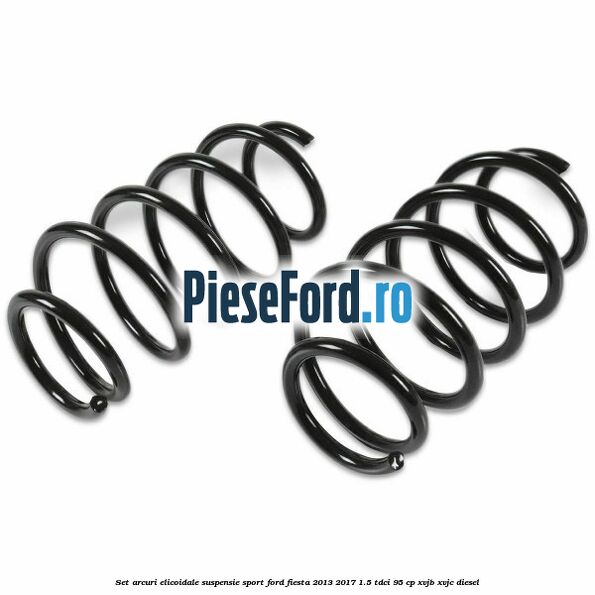 Set arcuri elicoidale suspensie sport Ford Fiesta 2013-2017 1.5 TDCi 95 cp XVJB, XVJC diesel