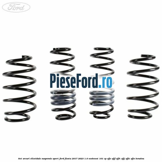 Set arcuri elicoidale suspensie sport Ford Fiesta 2017-2023 1.0 EcoBoost 101 cp SFJE, SFJF, SFJH, SFJJ, SFJK, SFJN benzina