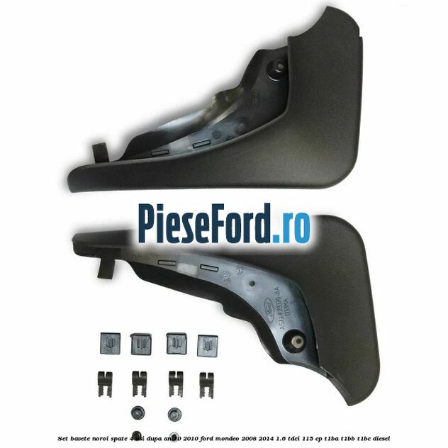 Set bavete noroi spate 4 usi dupa an 10/2010 Ford Mondeo 2008-2014 1.6 TDCi 115 cp T1BA, T1BB, T1BC diesel