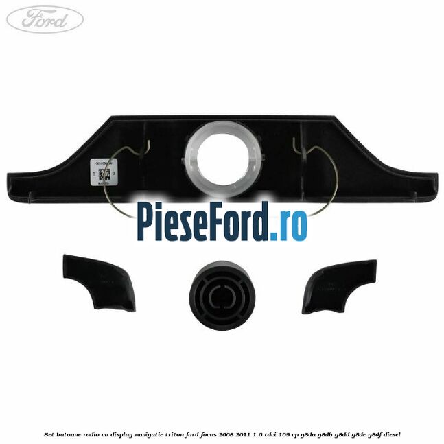Set butoane radio cu display navigatie Triton Ford Focus 2008-2011 1.6 TDCi 109 cp G8DA, G8DB, G8DD, G8DE, G8DF diesel