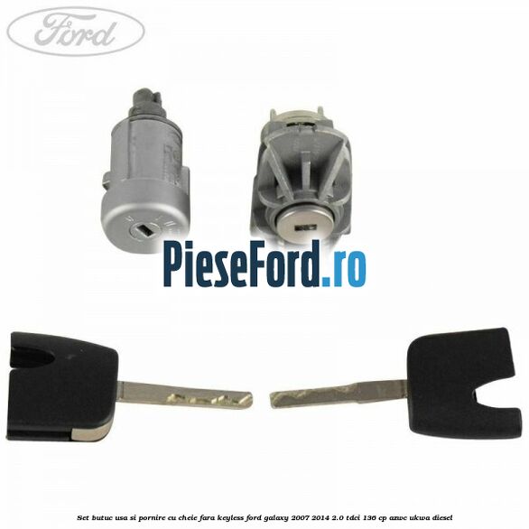 Set butuc usa si pornire cu cheie fara keyless Ford Galaxy 2007-2014 2.0 TDCi 136 cp AZWC, UKWA diesel