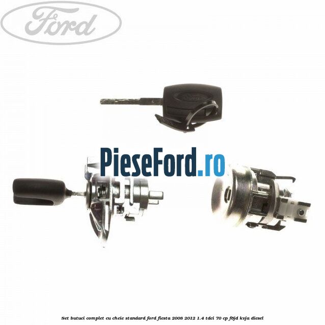 Set butuci complet cu cheie standard Ford Fiesta 2008-2012 1.4 TDCi 70 cp F6JD, KVJA diesel