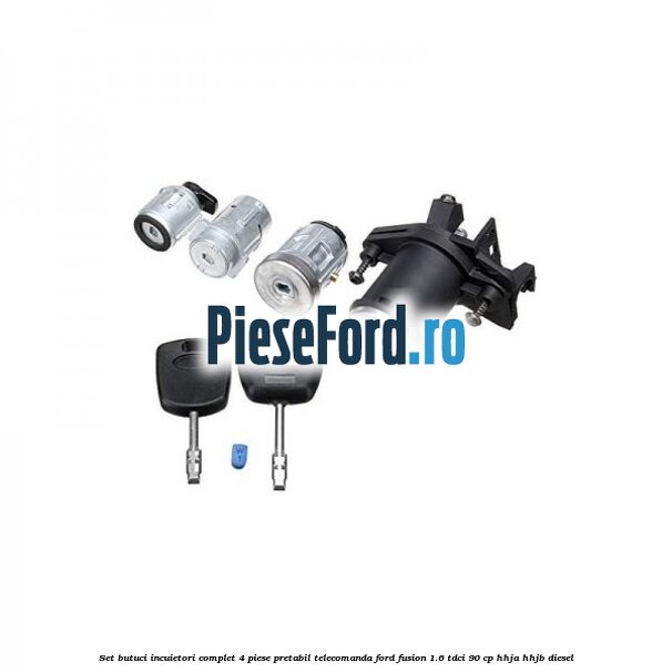 Set butuci incuietori complet 4 piese pretabil telecomanda Ford Fusion 1.6 TDCi 90 cp HHJA, HHJB diesel