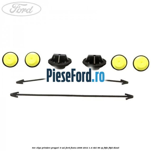 Set clips prindere praguri 3 usi Ford Fiesta 2008-2012 1.4 TDCi 68 cp F6JB, F6JD diesel