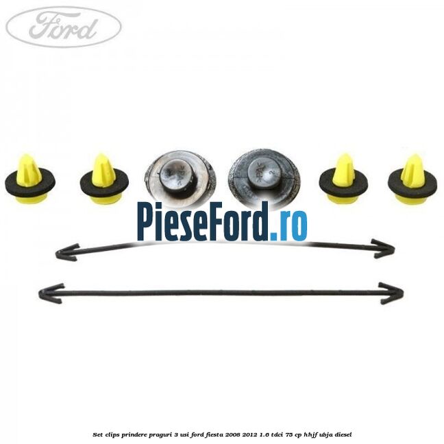 Set clips prindere praguri 3 usi Ford Fiesta 2008-2012 1.6 TDCi 75 cp HHJF, UBJA diesel