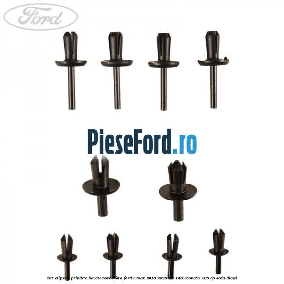 Set clipsuri prindere bavete noroi fata Ford C-Max 2016-2020 1.5 TDCi ECOnetic 105 cp AEDA diesel
