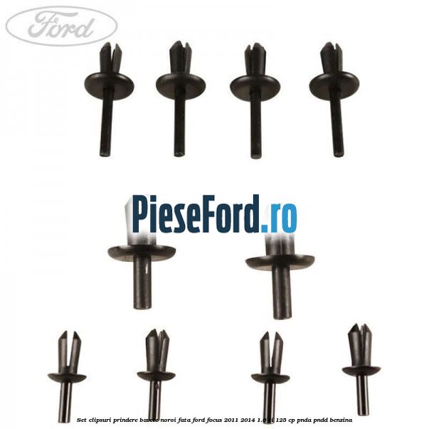 Set clipsuri prindere bavete noroi fata Ford Focus 2011-2014 1.6 Ti 125 cp PNDA, PNDD benzina