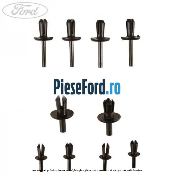 Set clipsuri prindere bavete noroi fata Ford Focus 2011-2014 1.6 Ti 85 cp XTDA, XTDB benzina