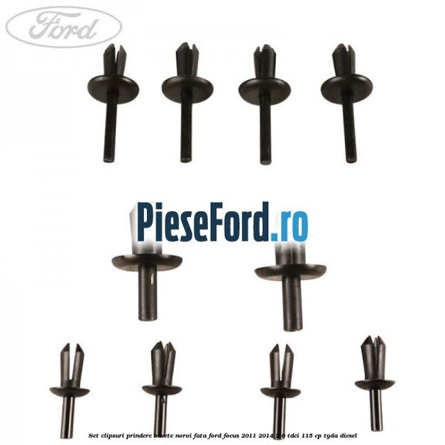 Set clipsuri prindere bavete noroi fata Ford Focus 2011-2014 2.0 TDCi 115 cp TYDA diesel