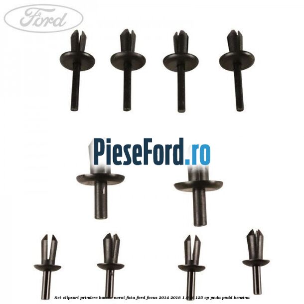 Set clipsuri prindere bavete noroi fata Ford Focus 2014-2018 1.6 Ti 125 cp PNDA, PNDD benzina