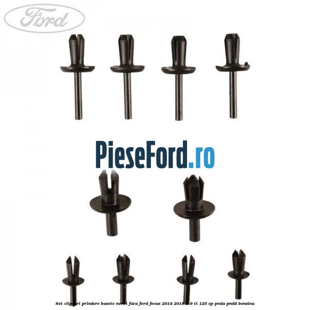 Set clipsuri prindere bavete noroi fata Ford Focus 2014-2018 1.6 Ti 125 cp PNDA, PNDD benzina