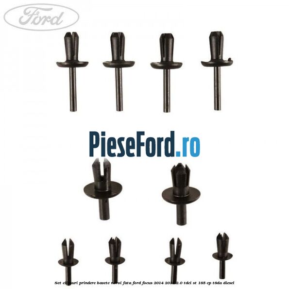Set clipsuri prindere bavete noroi fata Ford Focus 2014-2018 2.0 TDCi ST 185 cp T8DA diesel
