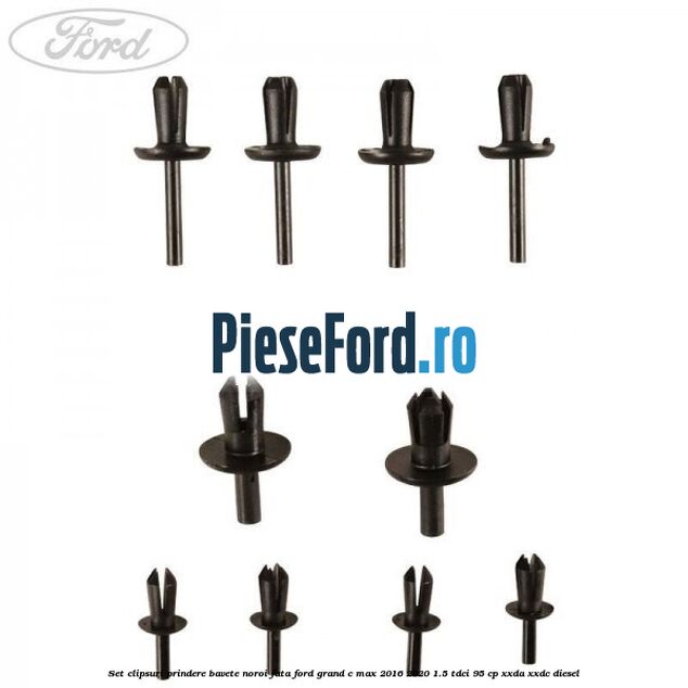 Set clipsuri prindere bavete noroi fata Ford Grand C-Max 2016-2020 1.5 TDCi 95 cp XXDA, XXDC diesel