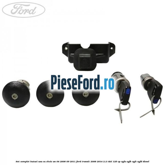 Set complet butuci usa cu cheie an 04/2006-09/2011 Ford Transit 2006-2014 2.2 TDCi 125 cp CYFA, CYFB, CYFC, CYFD diesel