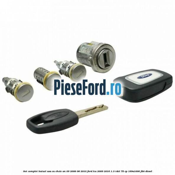 Set complet butuci usa cu cheie an 09/2008-06/2010 Ford Ka 2009-2016 1.3 TDCi 75 cp 169A1000, FD4 diesel