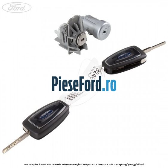 Set complet butuci usa cu cheie telecomanda Ford Ranger 2012-2015 2.2 TDCi 120 cp ENPF, GBVAJPF diesel