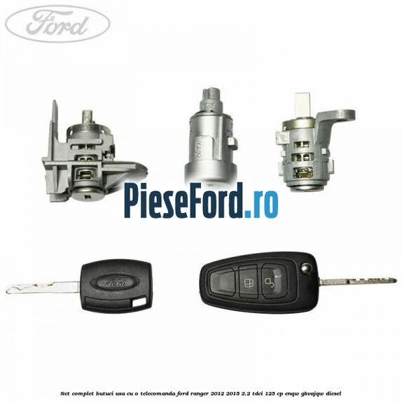 Set complet butuci usa cu o telecomanda Ford Ranger 2012-2015 2.2 TDCi 125 cp ENQW, GBVAJQW diesel