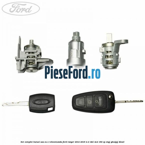 Set complet butuci usa cu o telecomanda Ford Ranger 2012-2015 2.2 TDCi 4x4 150 cp ENQJ, GBVAJQJ diesel