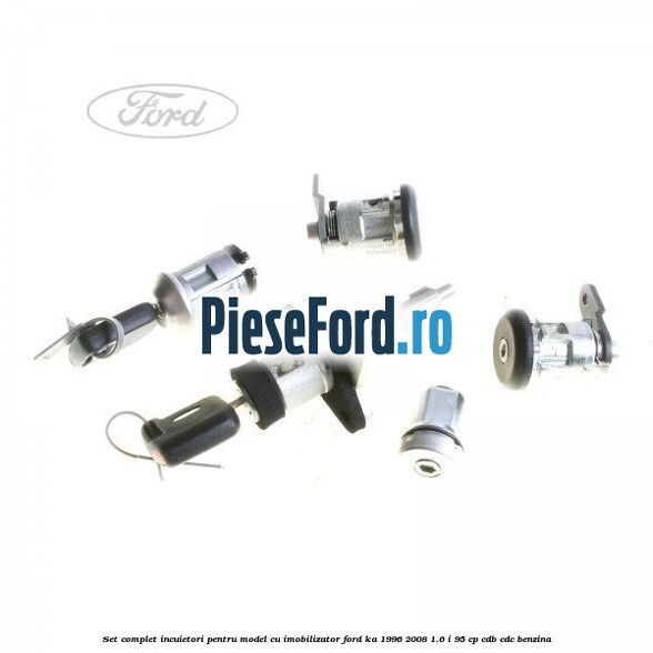 Set complet incuietori pentru model cu imobilizator Ford Ka 1996-2008 1.6 i 95 cp Set complet incuietori pentru model cu imobilizator Ford Ka 1996-2008 1.6 i 95 cp CDB, CDC benzina