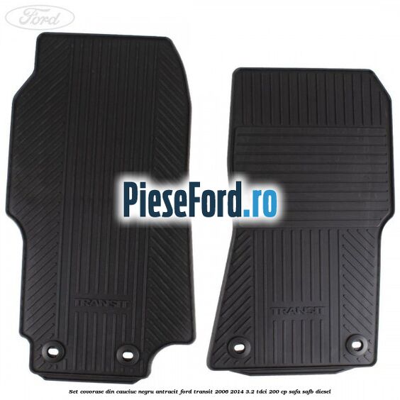 Set covorase din cauciuc negru antracit Ford Transit 2006-2014 3.2 TDCi 200 cp SAFA, SAFB diesel