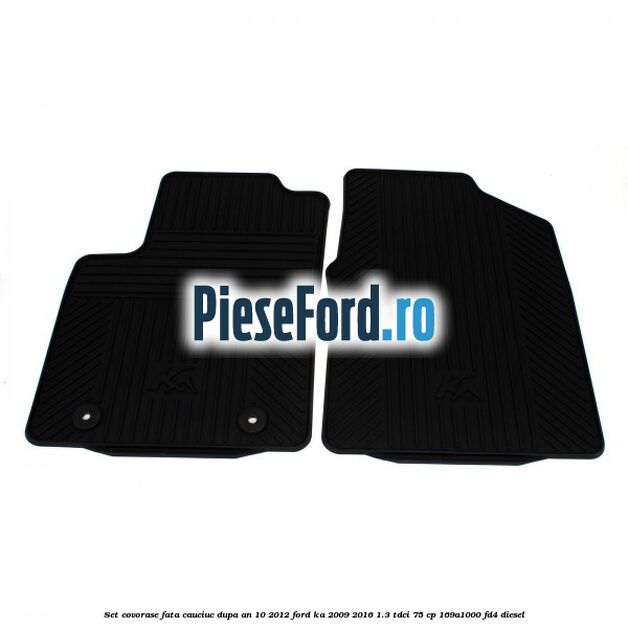 Set covorase fata, cauciuc dupa an 10/2012 Ford Ka 2009-2016 1.3 TDCi 75 cp 169A1000, FD4 diesel