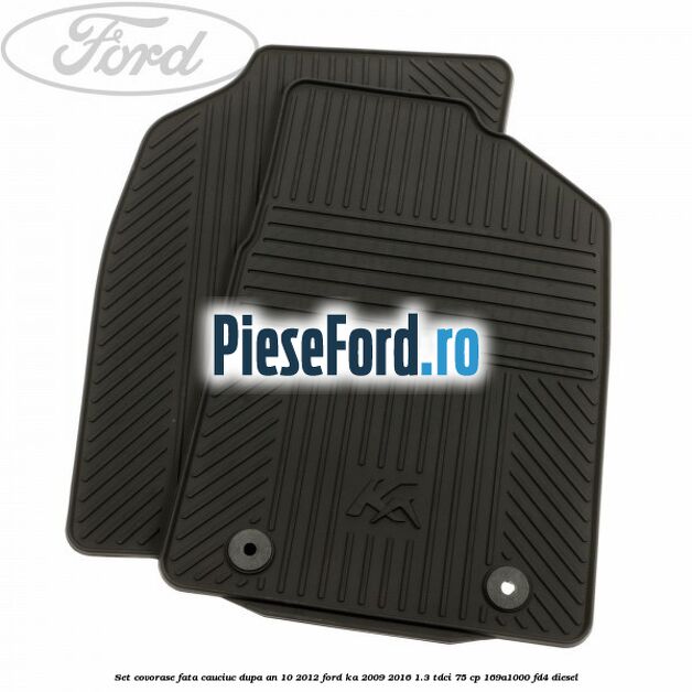 Set covorase fata, cauciuc dupa an 10/2012 Ford Ka 2009-2016 1.3 TDCi 75 cp 169A1000, FD4 diesel