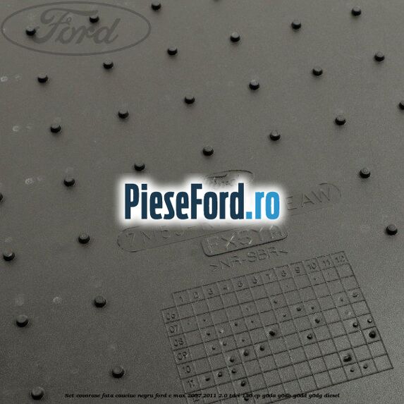 Set covorase fata cauciuc negru Ford C-Max 2007-2011 2.0 TDCi 136 cp G6DA, G6DB, G6DD, G6DG diesel